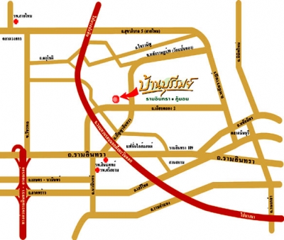 แผนที่บุรีรมย์ รามอินทรา-คู้บอน บ้านเดี่ยว บ้านจัดสรร บ้านโครงการ