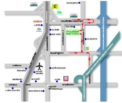 แผนที่บุรีรมย์ รังสิต-คลอง 4 บ้านโครงการ บ้านเดี่ยว บ้านจัดสรร