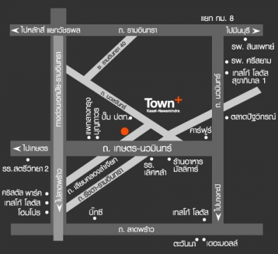 แผนที่Town Plus Kaset Nawamindra ทาวน์พลัส เกษตร - นวมินทร์ Town ทาวน์เฮ้าส์