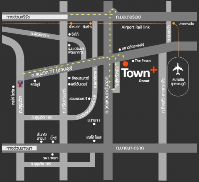 แผนที่Town Plus Onnut ทาวน์พลัส อ่อนนุช Town ทาวน์เฮาส์