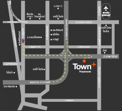 แผนที่Town Plus ทาวน์พลัส เทพารักษ์ ทาวน์เฮาส์ บางพลี Town