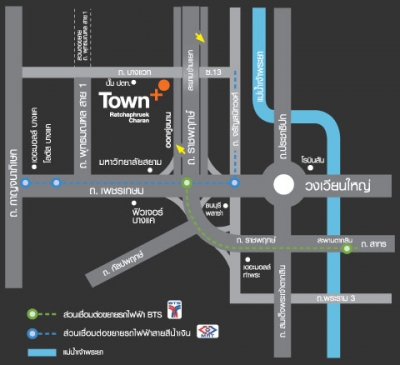 แผนที่Town Plus Ratchaphruek Charan ทาวน์พลัส ราชพฤกษ์-จรัญสนิทวงศ์ ทาวน์เฮาส์ Town