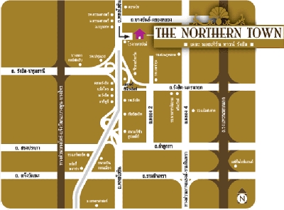 แผนที่เดอะ นอร์ธเทิร์น ไพรม์ รังสิต THE NORTHERN TOWN บ้านเดี่ยว บ้านจัดสรร