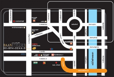 แผนที่บ้านปริญสิริ กาญจนาภิเษก-เอกชัย Bann Prinsiri Kanchanaphisak Ekachai บ้านจัดสรร บ้านเดี่ยว