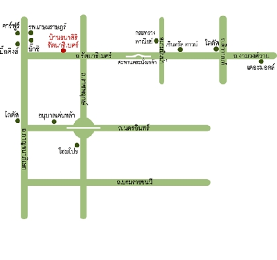 แผนที่บ้านธนาสิริ รัตนาธิเบศร์ บ้านเดี่ยว บ้านจัดสรร บ้านโครงการ