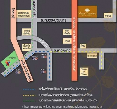 แผนที่Baan Navatara Condo บ้านนวธารา คอนโด (เกษตร-นวมินทร์) เลียบทางด่วนเอกมัย-รามอินทรา