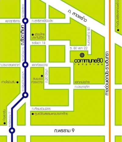 แผนที่Commune80 Condo คอมมูน 80 คอนโด ลาดพร้าว 80