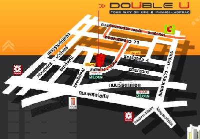 แผนที่Double U Condominium, Phahol-Ladprao ดับเบิ้ล ยู คอนโดมิเนียม พหล-ลาดพร้าว