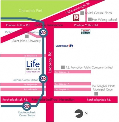 แผนที่Life Ladprao18 Condo ไลฟ์ แอท ลาดพร้าว 18 คอนโด