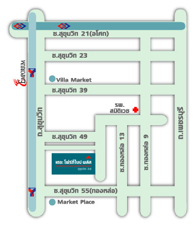 แผนที่49 Plus Condo (Sukhumvit 49) 49 พลัส คอนโด (สุขุมวิท 49)