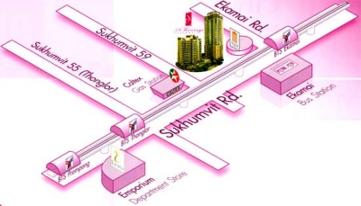 แผนที่59 Heritage Condo Sukhumvit ฟิฟตี้ไนน์ เฮอร์ริเทจ คอนโด สุขุมวิท (สุขุมวิท 59) ใกล้สถานีรถไฟฟ้า BTS ทองหล่อ