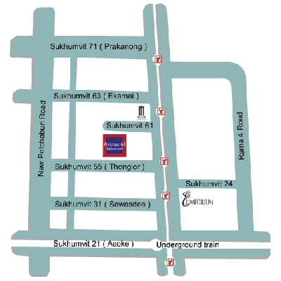 แผนที่Avenue 61 Condo Sukhumvit อเวนิว 61 คอนโด (สุขุมวิท 61)