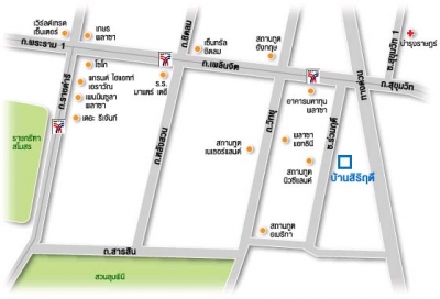 แผนที่BaanSiri Ruedee Condo บ้านสิริฤดี (ร่วมฤดี) คอนโด ซอยร่วมฤดี ใกล้สถานีรถไฟฟ้า BTS เพลินจิต