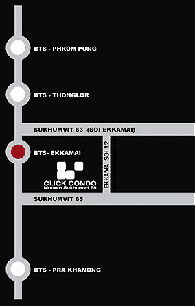 แผนที่Click Condo Sukhumvit 65 คลิ๊ก คอนโด สุขุมวิท 65 ใกล้สถานีรถไฟฟ้า BTS เอกมัย