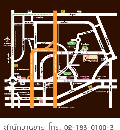 แผนที่แลนซีโอ บ้านเดี่ยว วงแหวนฯ-รามอินทรา บ้านจัดสรร บ้านโครงการ Lanceo Townhome Ramintra