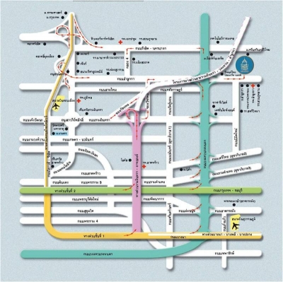 แผนที่โฮม ออน กรีน ธัญธานี คฤหาสน์หรู ในบ้านฟ้าปิยรมย์ Township บ้านเดี่ยว ถนนรามอินทรา สนามบินดอนเมือง สนามบินสุวรรณภูมิ