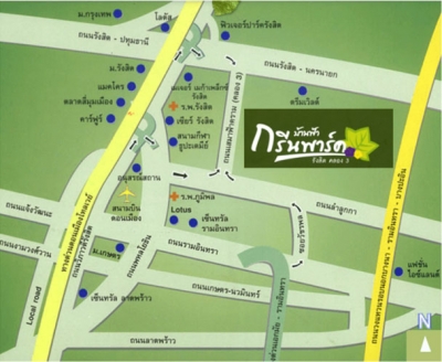แผนที่บ้านฟ้ากรีนพาร์ค รังสิต คลอง 3 บ้านเดี่ยว ฟิวเจอร์พาร์ค รังสิต