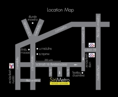 แผนที่Sirimetro Condo Ratchada Vipawadee