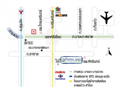 แผนที่The Parkland Srinakarin Condominium คอนโด เดอะพาร์คแลนด์ ศรีนครินทร์