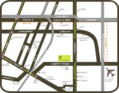 แผนที่Condo a space Sukhumvit 77 คอนโด เอสเปซ สุขุมวิท 77