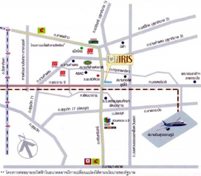 แผนที่Condo The IRIS Rama 9-Srinakarin คอนโด ดิ ไอริส พระราม 9-ศรีนครินทร์
