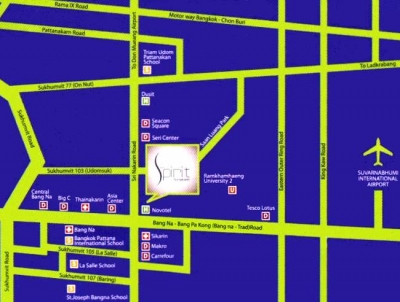 แผนที่The Spirit Condominium Srinakarin