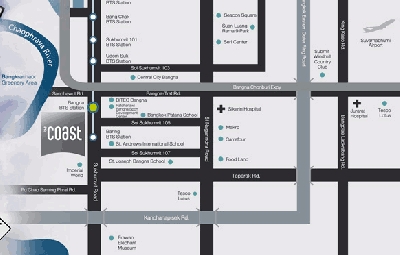 แผนที่The Coast Bangkok Condominium คอนโด เดอะ โคสต์ แบงค็อก (สุขุมวิท-บางนา)
