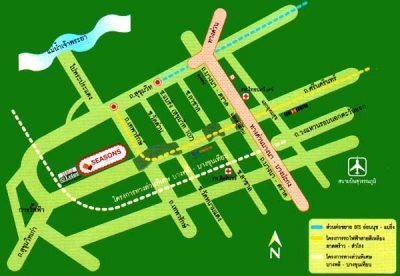 แผนที่The Seasons - Srinakarin Condominium คอนโด เดอะ ซีซันส์ ศรีนครินทร์