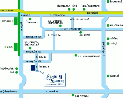 แผนที่Sense of London Condominium คอนโด เซ้นส์ ออฟ ลอนดอน (สุขุมวิท 109)