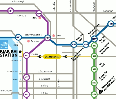 แผนที่The Tree Kiak Kai Station Condominium คอนโด เดอะทรี เกียกกาย สเตชั่น (ประชาราษฎร์ สาย 1)