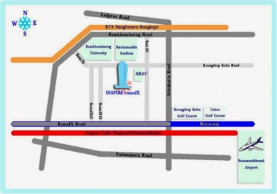 แผนที่The Inspire Place ABAC Rama 9 คอนโด ดิ อินสไปร์ เพลส เอแบค พระรามเก้า