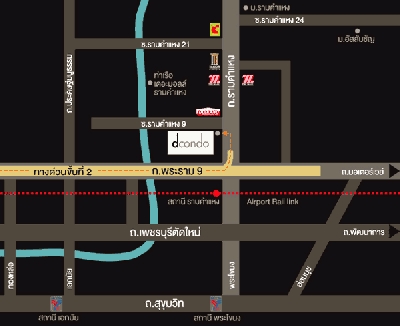 แผนที่Dcondo Ramkhamhaeng ดี คอนโด รามคำแหง (รามคำแหง 9)