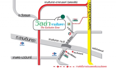 แผนที่วิลล่า รามอินทรา The Exclusive Zone บ้านเดี่ยว โครงการบ้านจัดสรร