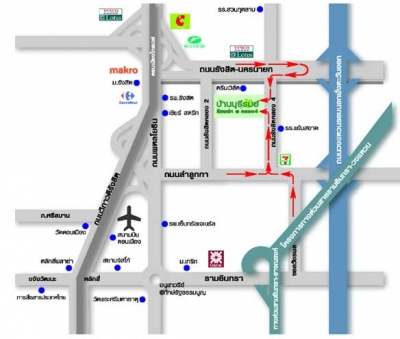 แผนที่บ้านบุรีรมย์ รังสิต คลอง4 บ้านเดี่ยว โครงการบ้าน บ้านจัดสรร