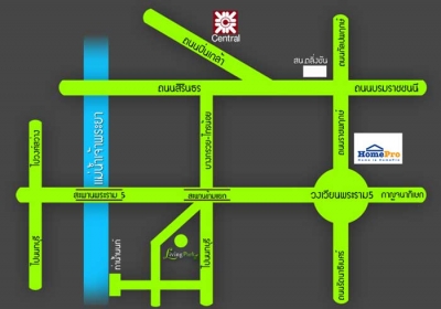 แผนที่Living Park Rama 5 ลิฟวิ่งพาร์ค พระราม 5 ทาวน์โฮม บ้านแฝด