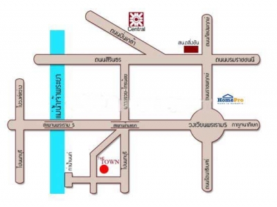 แผนที่THE TOWN RAMA 5 เดอะทาวน์ พระราม 5 ทาวน์โฮม