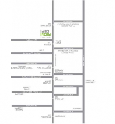 แผนที่IDEO MOBI Sukhumvit CONDO ไอดีโอ โมบิ สุขุมวิท คอนโด