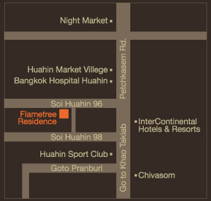 แผนที่Flametree Residence Huahin 96 Condo เฟลมทรี เรสซิเดนท์ หัวหิน 96 คอนโด