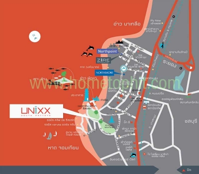 แผนที่Unixx South Pattaya Condo ยูนิกซ์ เซาท์พัทยาใต้ คอนโด