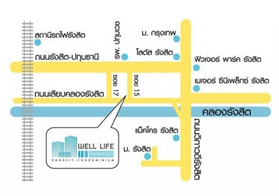 แผนที่WELL LIFE Rangsit Condominium เวลล์ ไลฟ์ คอนโด รังสิต
