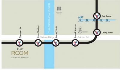 แผนที่TheRoom BTS Condo วงเวียนใหญ่