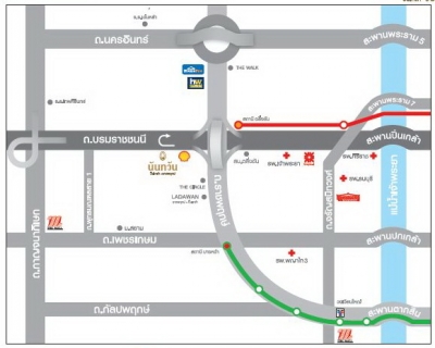 แผนที่บ้านนันทวัน โครงการบ้านจัดสรร ปิ่นเกล้า-ราชพฤกษ์