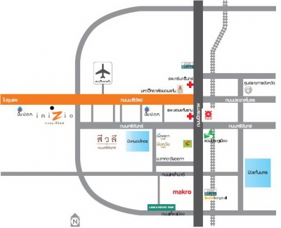 แผนที่inizio บ้านจัดสรร ขอนแก่น ถนนมะลิวัลย์