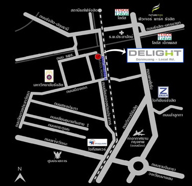 แผนที่พฤกษาวิลเลจ ดีไลท์ ดอนเมือง-โลคัลโรด บ้านจัดสรร