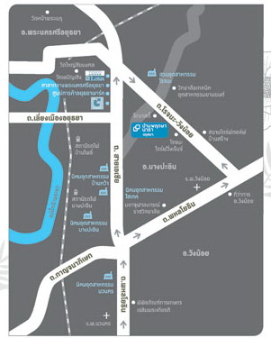 แผนที่บ้านพฤกษานารา โรจนะ อยุธยา บ้านจัดสรร
