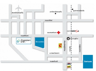แผนที่บ้านพฤกษานารา บึงหนองโคตร ขอนแก่น บ้านจัดสรร