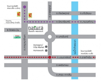 แผนที่เนเชอร่า ปิ่นเกล้า-พระราม5 บ้านจัดสรร