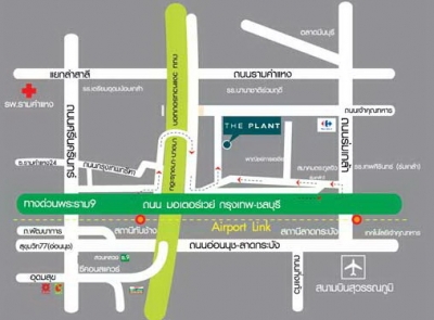 แผนที่เดอะแพลนท์ The Plant พระราม 9-วงแหวน 2 บ้านจัดสรร